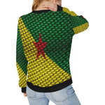 YANA FLAG Women's Rib Cuff Crew Neck Sweatshirt (Model H34)