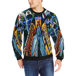 BLUEDROID Men's Rib Cuff Crew Neck Sweatshirt