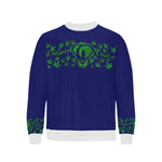 SUPER DANK BLUE Men's Rib Cuff Crew Neck Sweatshirt