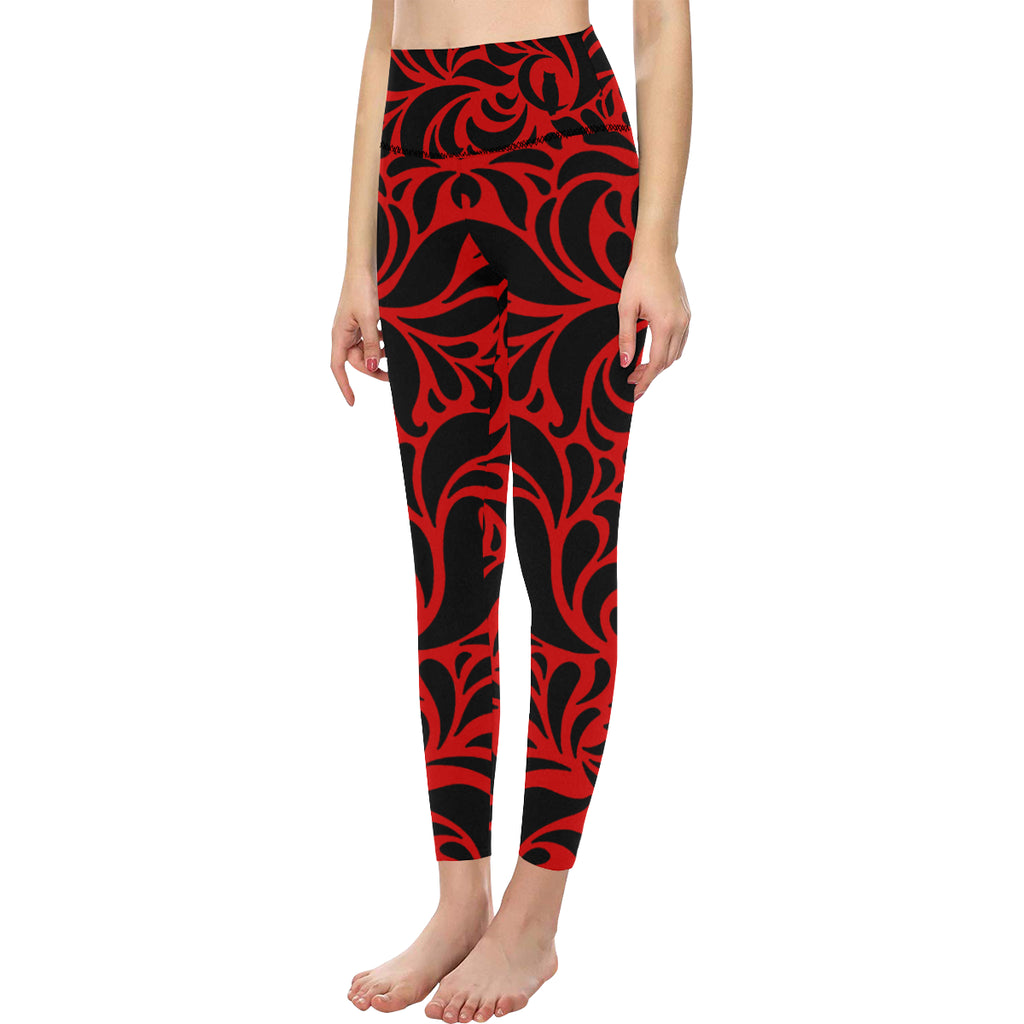 GORGEOUS RED All Over Print High-Waisted Leggings