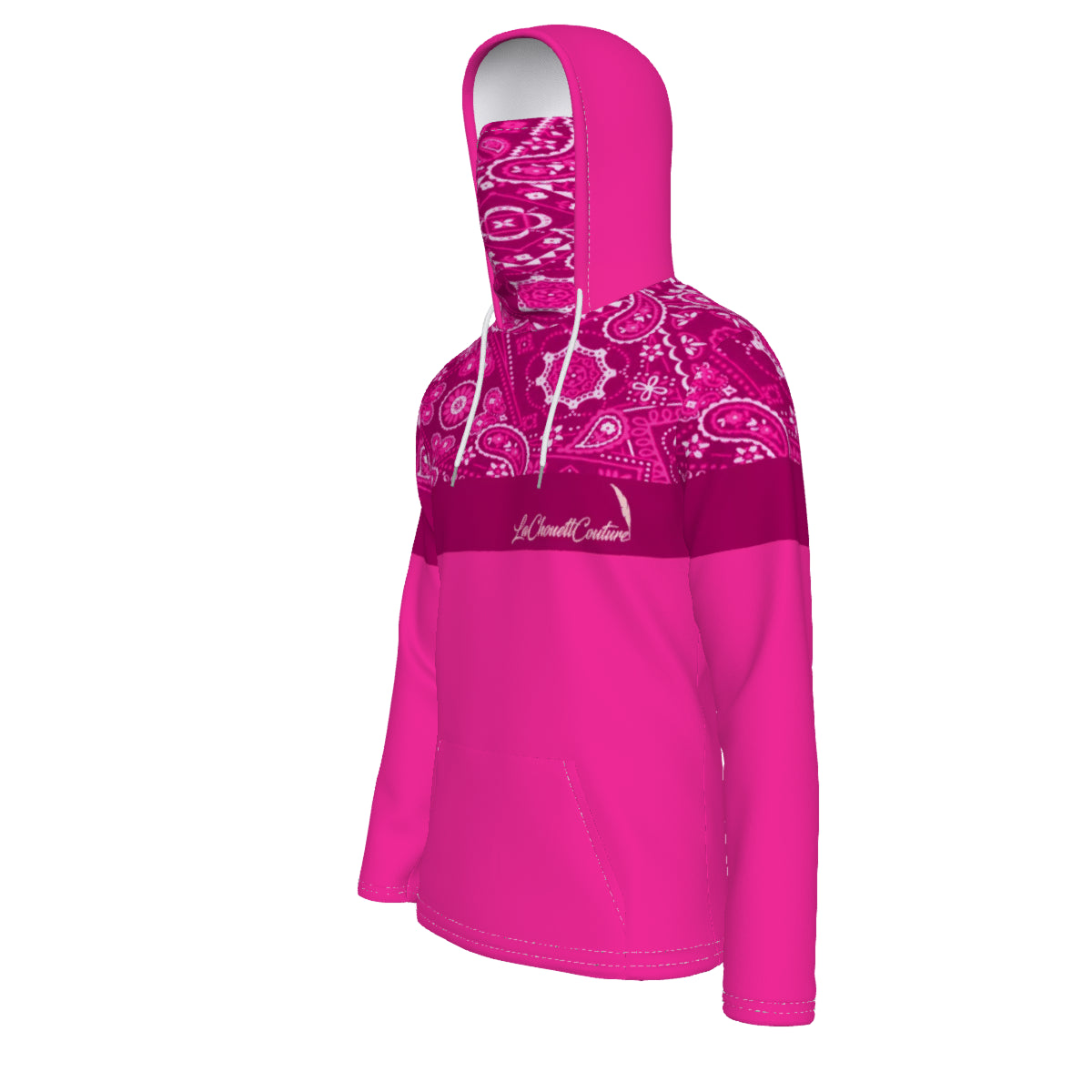BANDANA VIRAL PINKISH Unisex Pullover Hoodie With Mask