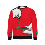 BURN THE OPPS Rib Cuff Crew Neck Sweatshirt