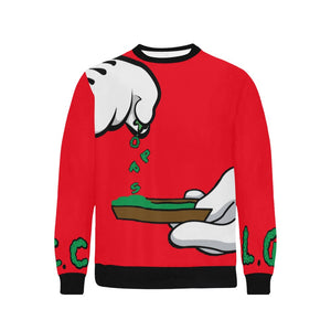 BURN THE OPPS Rib Cuff Crew Neck Sweatshirt