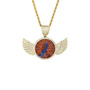 GANG PEACE Wings Gold Pendant with Rope Chain
