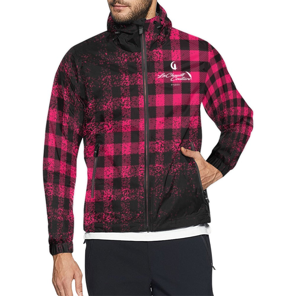 Dusty Plaid Unisex All Over Print Windbreaker