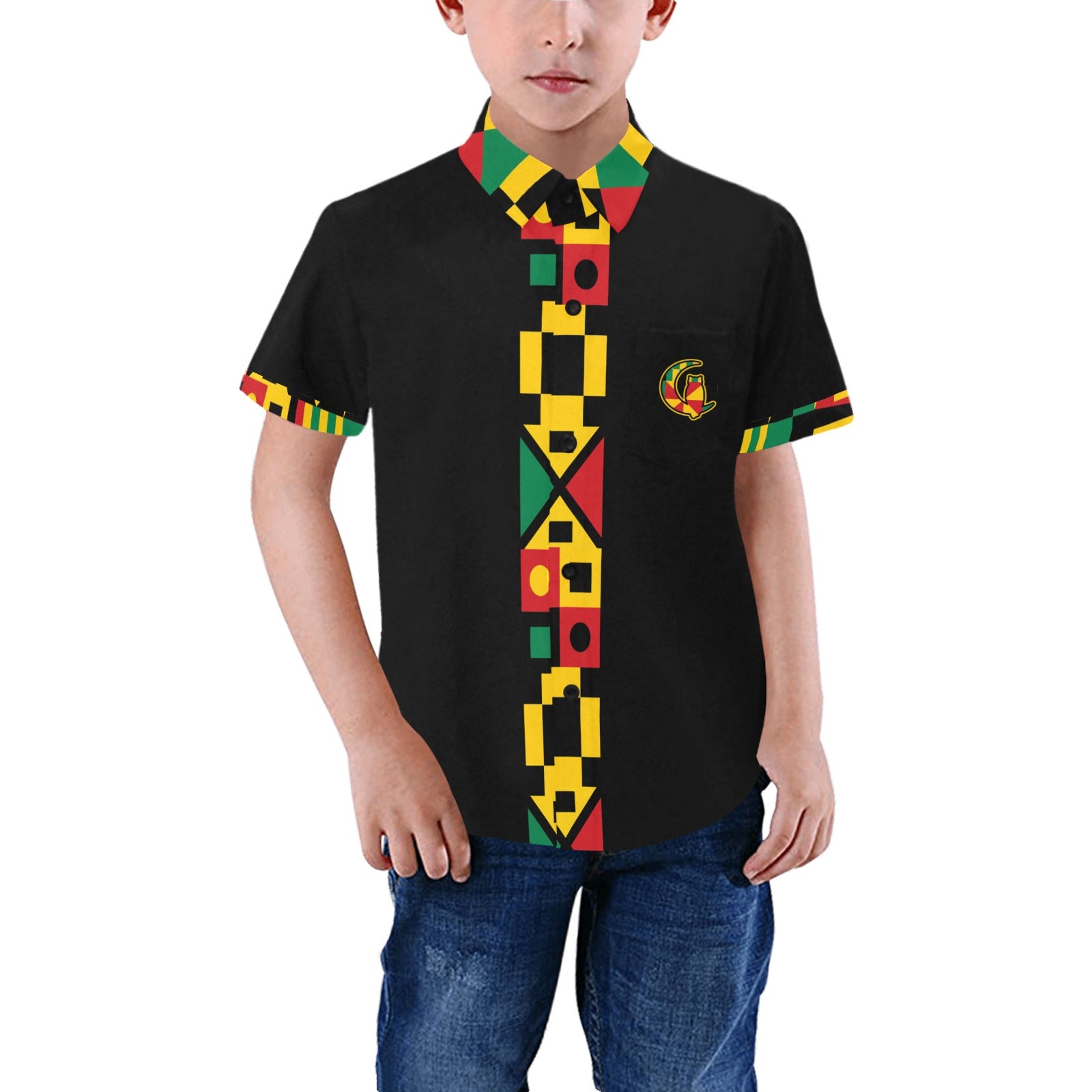 KENTE BUTAN Boys' Short Sleeve Shirt