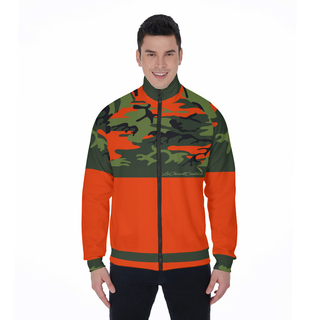 CAMOUFLAGE KAKI Stand Collar Jacket