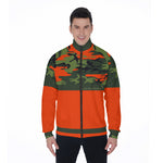 CAMOUFLAGE KAKI Stand Collar Jacket