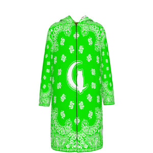 BANDANA GREEN Long Fleece Windbreaker