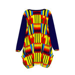 KENTE BLUE  Women's Loose Crew Neck shirt