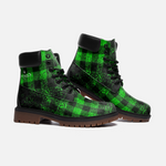 DUSTY PLAID GREEN Casual Leather  boots TB