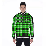 FLEXIN PLAID FLUO Men's Stand Collar Jacket