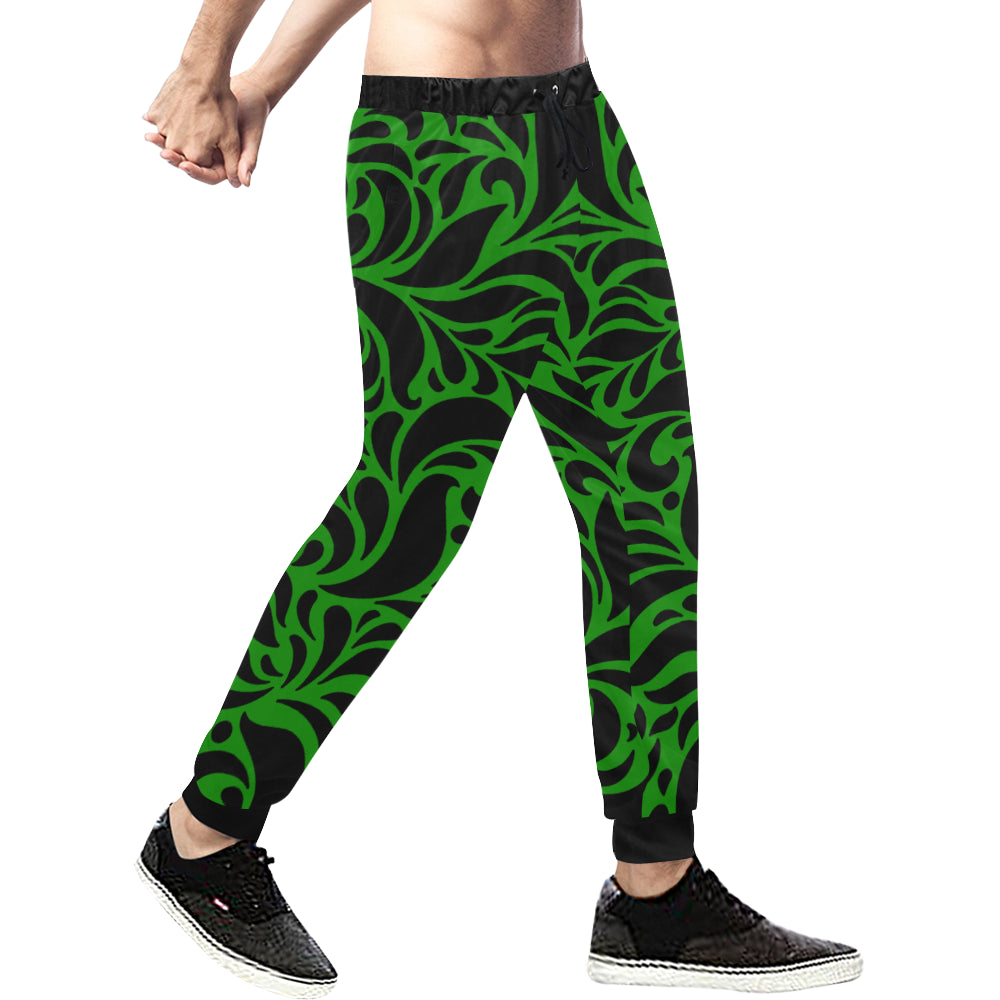 GORGIOUS GREEN Men's All Over Print Sweatpants (Model L11)