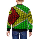 GUYANA FLAG All Over Print Crewneck Sweatshirt for Kids (Model H29)