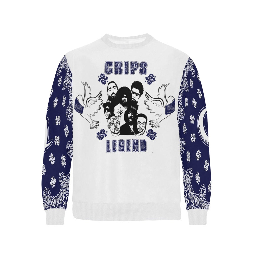 CRIP LEGEND Men's Rib Cuff Crew Neck Sweatshirt