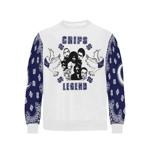 CRIP LEGEND Men's Rib Cuff Crew Neck Sweatshirt