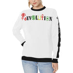 REVOLUTION Women's Rib Cuff Crew Neck Sweatshirt (Model H34)