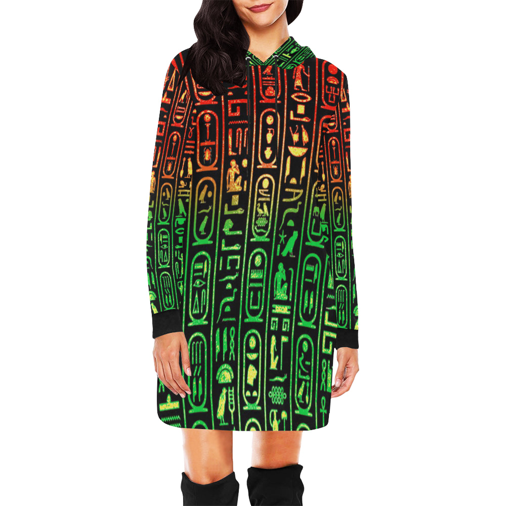 RASTAGLYPH All Over Print Hoodie Mini Dress (Model H27)