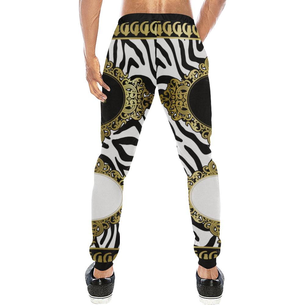 HAUTE COUTURE WHITE Men's All Over Print Sweatpants (Model L11)