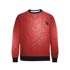 LUXURY GANG Bs' UP Men's Rib Cuff Crew Neck Sweatshirt