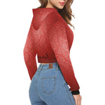 LUXURY RED GANG All Over Print Crop Hoodie for Women (Model H22)