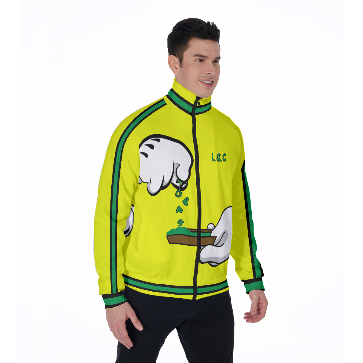 BURN THE OPPS YLW Stand Collar Jacket