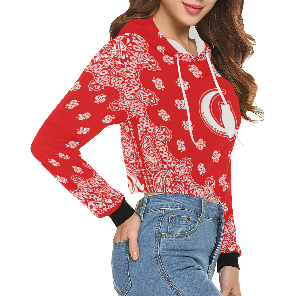 BANDANA Bs'UP All Over Print Crop Hoodie for Women