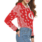 BANDANA Bs'UP All Over Print Crop Hoodie for Women