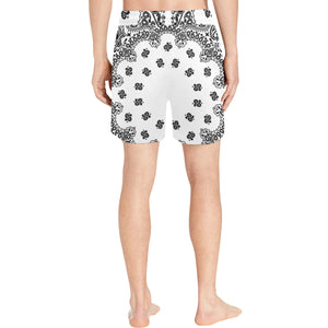 BANDANA WHT Men's Mid-Length Swim Shorts