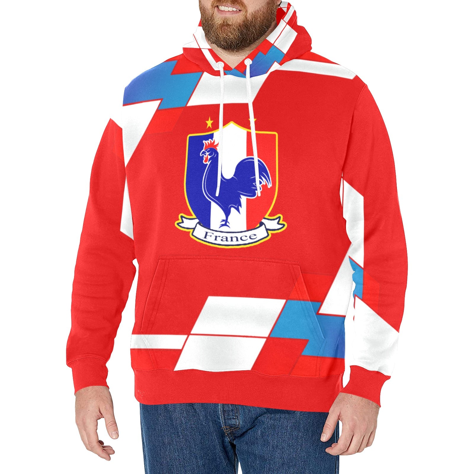 FRANCE Men's Long Sleeve Fleece Hoodie
