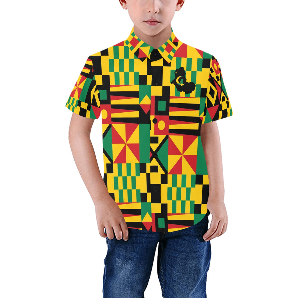 KENTE BUTAN Boys' Short Sleeve Shirt