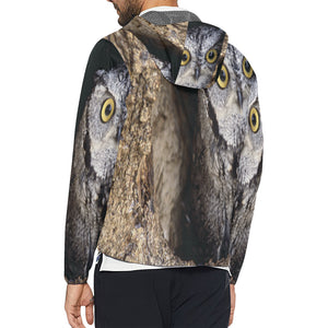 OWL IN HOLE All Over Print Windbreaker for Unisex