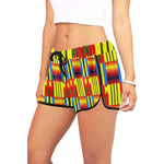 KENTE BLUE Women's All Over Print Relaxed Shorts