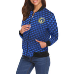 DELUXE BLUE TRESSER All Over Print Bomber Jacket for Women