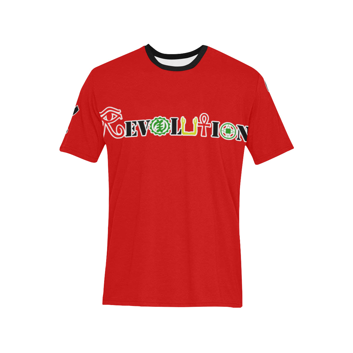 REVOLUTION RED Men's All Over Print T-Shirt (Solid Color Neck) (Model T63)