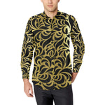 GORGEOUS GOLD Men's All Over Print Casual Dress Shirt