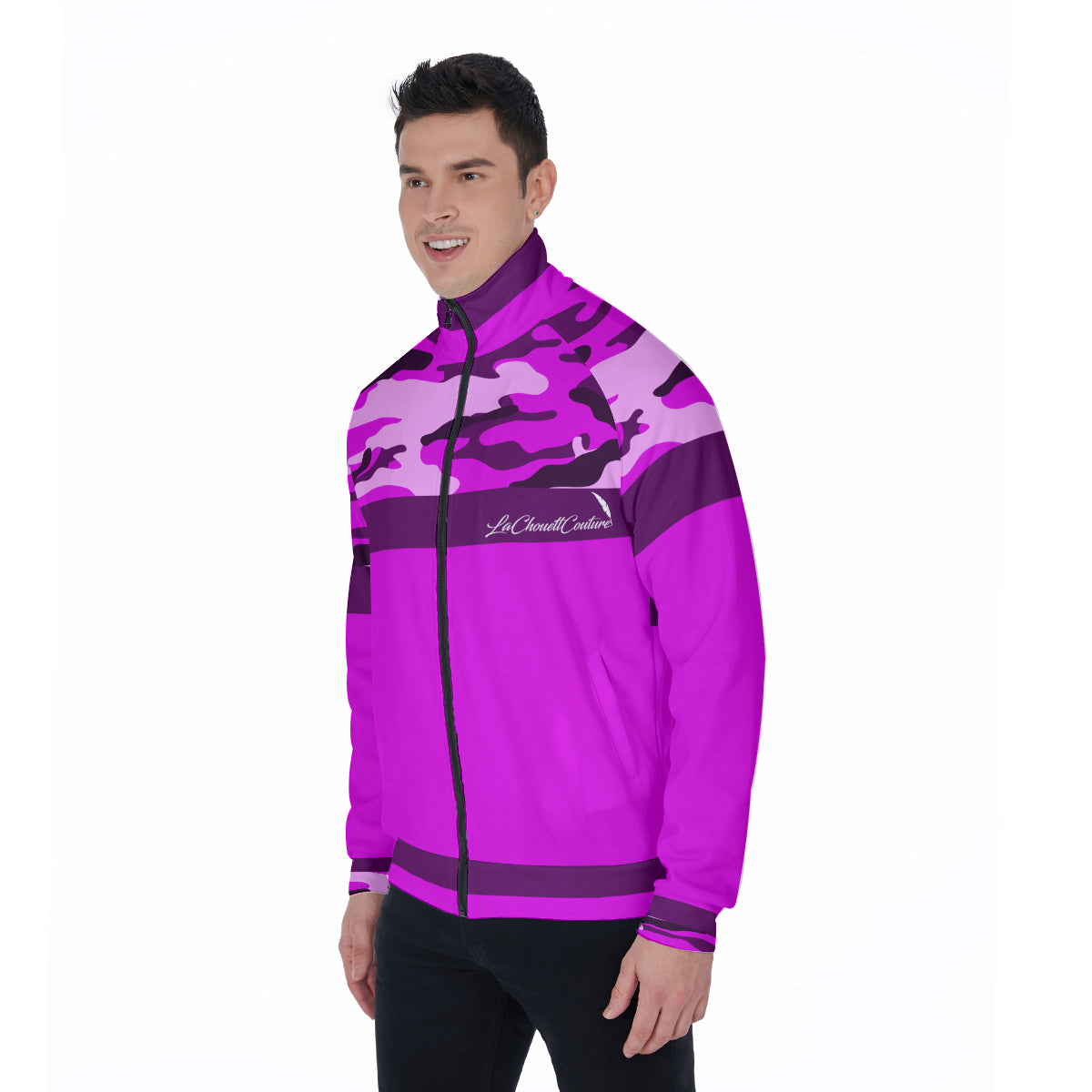 CAMOUFLAGE GRAPES Stand Collar Jacket