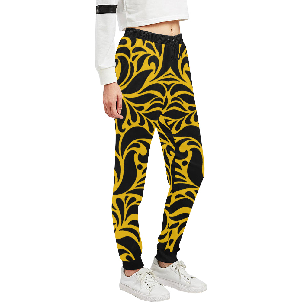GORGIOUS LEAF YELLOW Women's All Over Print Sweatpants (Model L11)