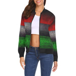 RBG GRUNGE All Over Print Bomber Jacket for Women (Model H19)