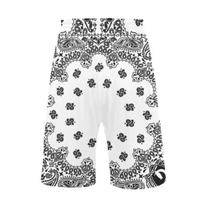 BANDANA WHT Men's All Over Print Casual Shorts