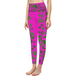 SUPER WEED PURPLE All Over Print High-Waisted Leggings (Model L36)