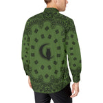 BANDANA KAKI Men's All Over Print Casual Dress Shirt