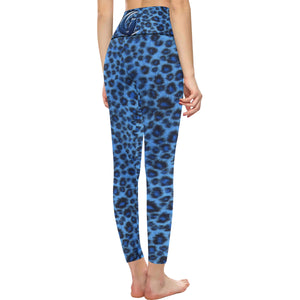 BLUE TIGER SKIN All Over Print High-Waisted Leggings