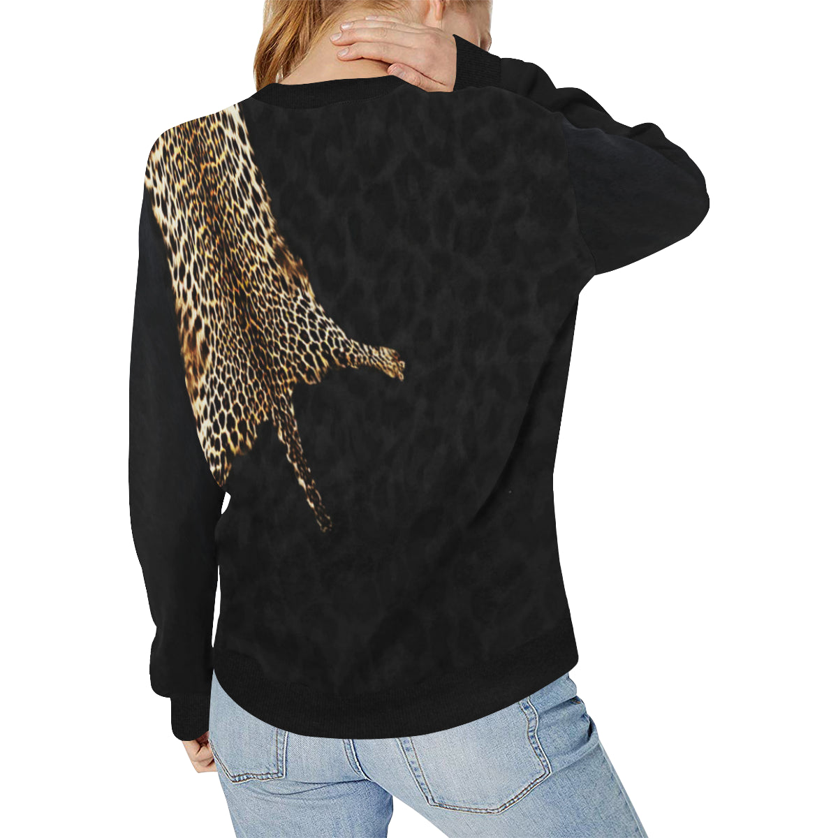 OLD KMT PRIEST Women's Rib Cuff Crew Neck Sweatshirt (Model H34)