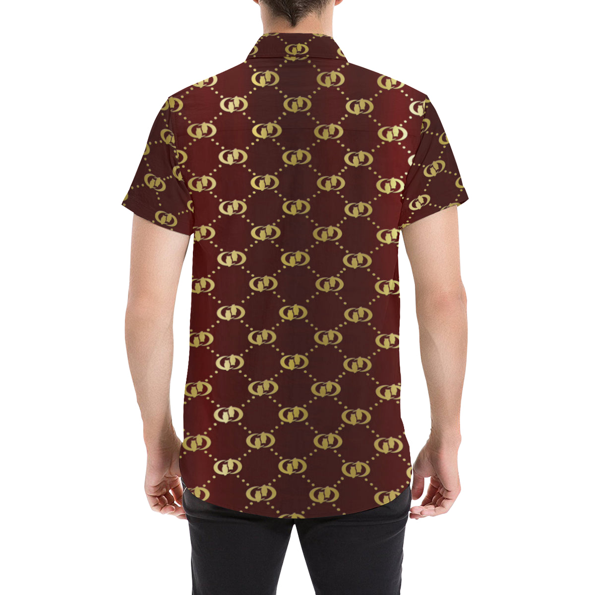 EXCELLENCE BRDXGLD Men's All Over Print Short Sleeve Shirt
