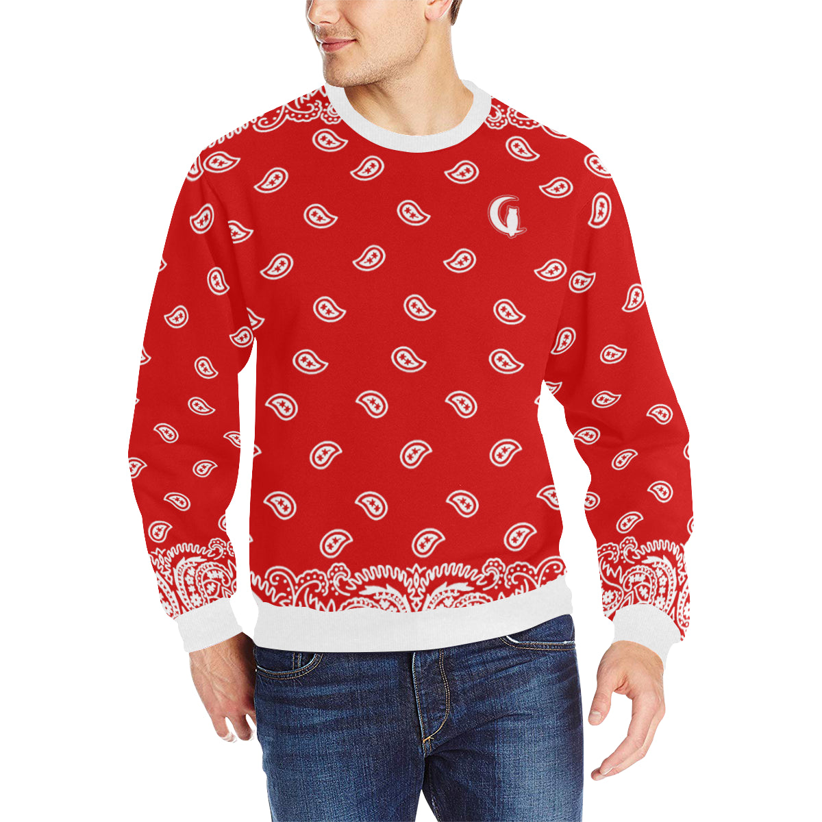 BANDANA FULLY Men's Rib Cuff Crew Neck Sweatshirt