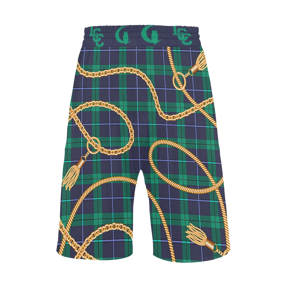 PLAID IN GOLD Men's  Casual Shorts