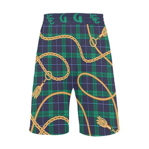 PLAID IN GOLD Men's  Casual Shorts
