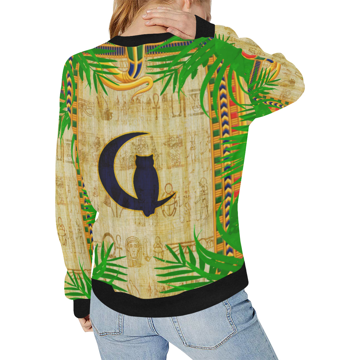 LCC NILE VALEY Women's Rib Cuff Crew Neck Sweatshirt (Model H34)