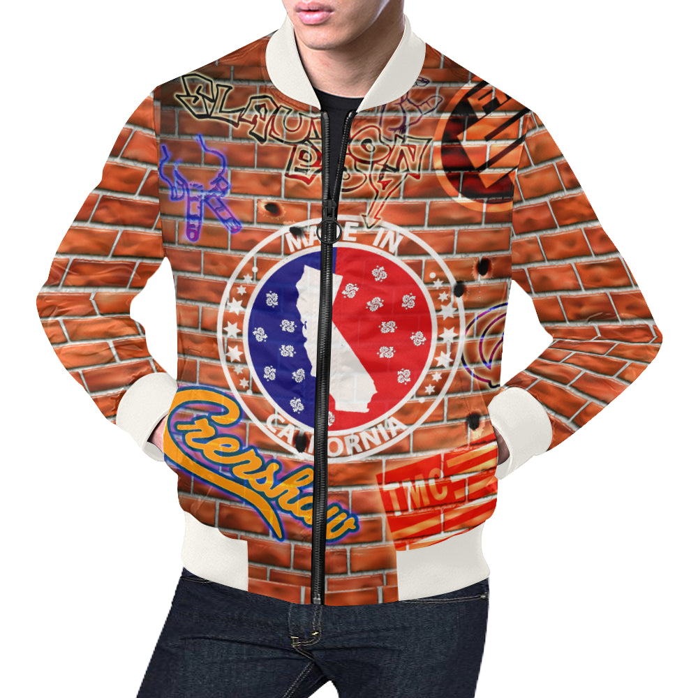 4 HUSSLE THE GREAT All Over Print Bomber Jacket for Men